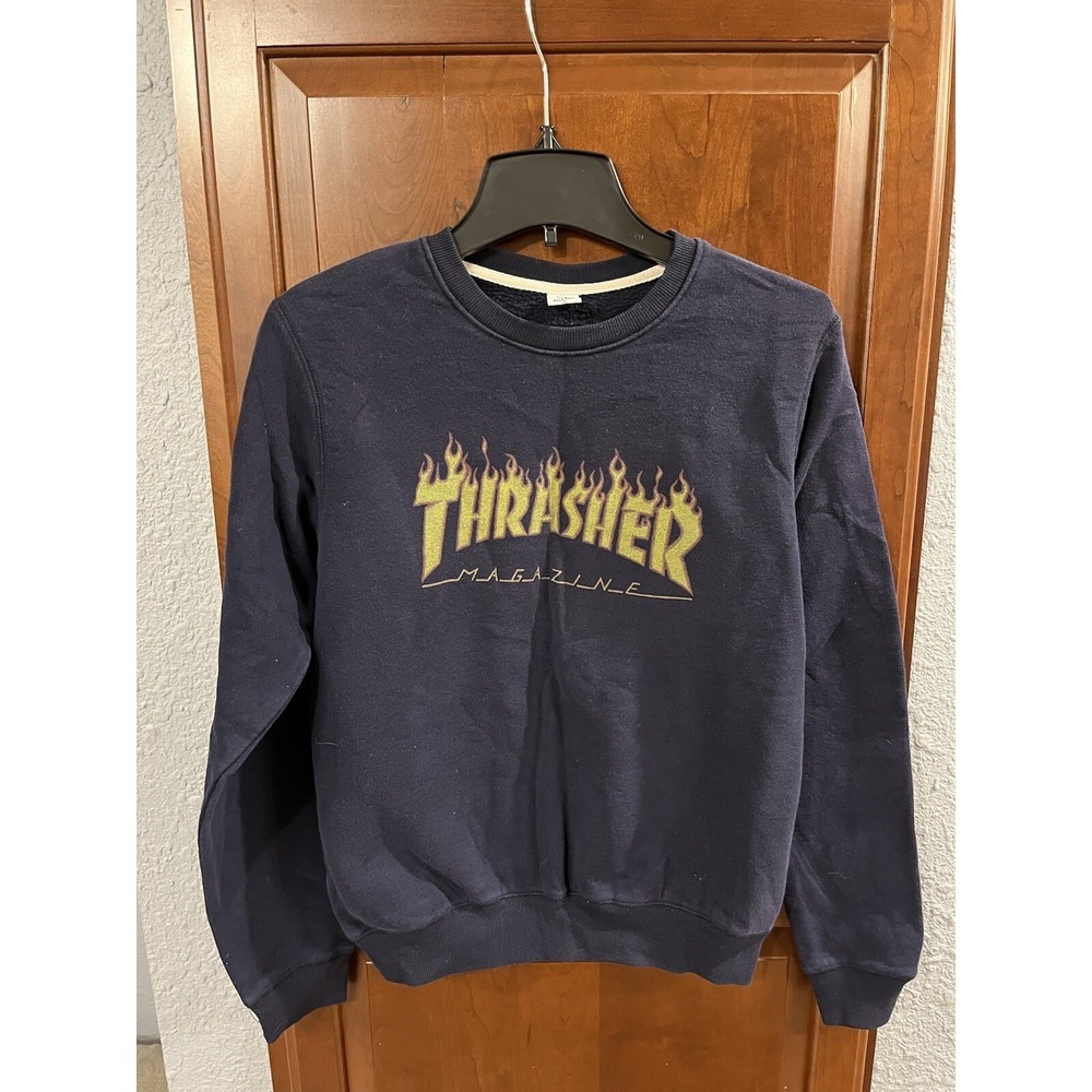 Thrasher Magazine Pullover Men Small Faded Navy Crewneck Sweatshirt